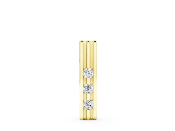 Three-Stone Round Channel Set Pendant Yellow gold