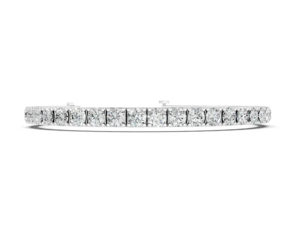 Round Diamond Tennis Bracelet with Prong Setting Silver