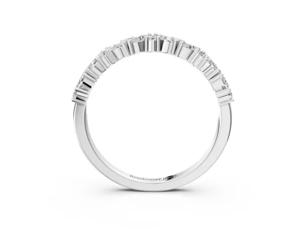 Marquise and Round Diamond Vine Eternity Band with Prong Setting Platinum