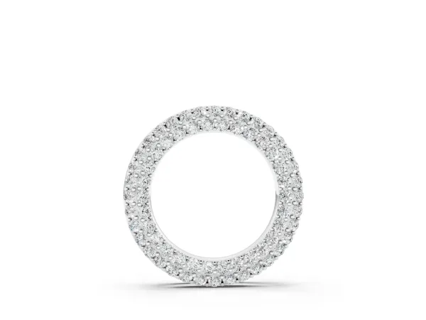 Round Pavé Diamond Circle Pendant White gold