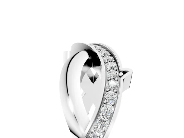 Pavé Round Diamond Twist Band with Channel Setting White gold