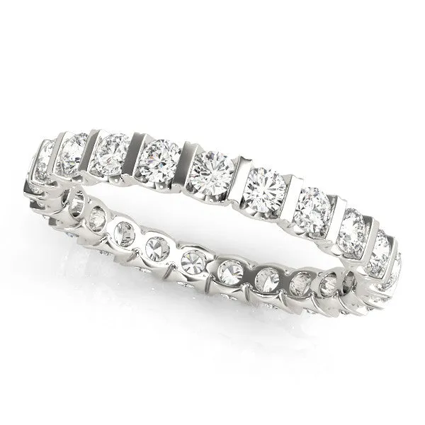 Round-Cut Diamond Eternity Band with Channel Setting White gold