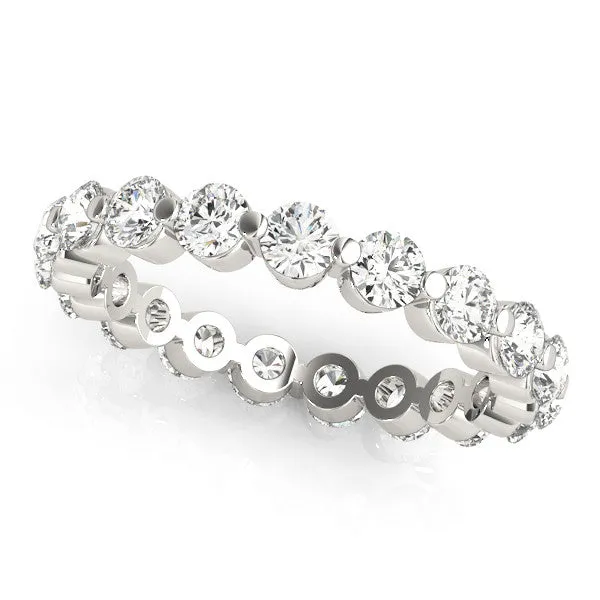 Round Diamond Eternity Band with Scalloped Prong Setting Platinum