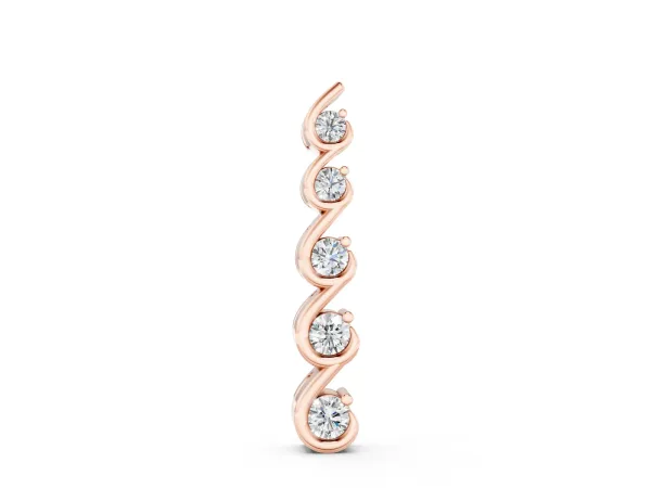 Round Diamond S-Curve Prong Pendant Rose gold