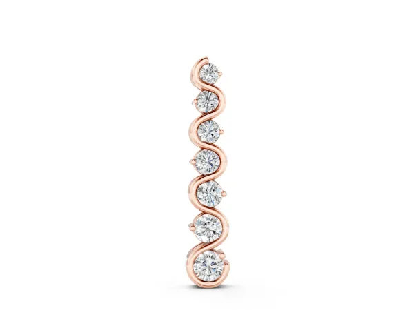 Round Diamond S-Curve Prong Set Pendant Rose gold