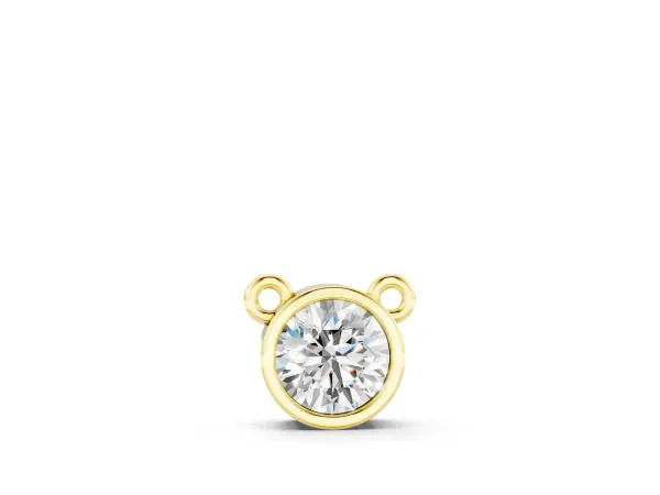 Bezel Round Solitaire Pendant Yellow gold